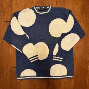 Vintage Liz Wear Oversized Polka Dot Sweater | Size M  | 100% Cotton | USA made